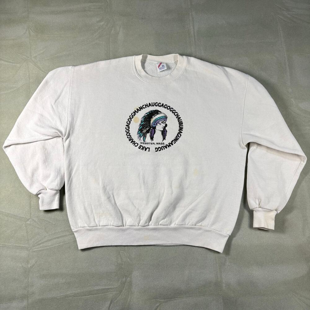 Vintage 90s Jerzees Lake Chargoggagogg Webster Mass. Sweatshirt XL Preowned‎